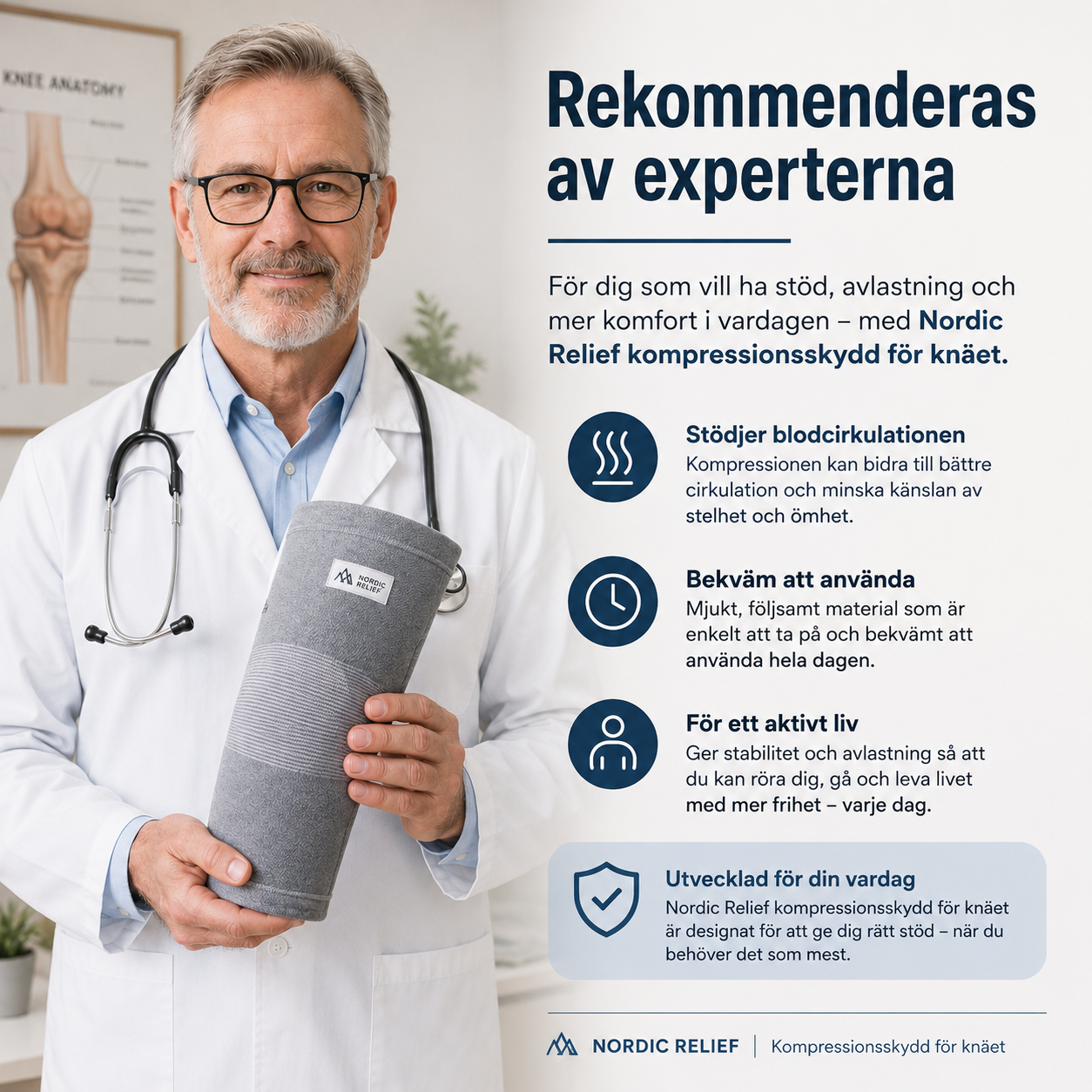Nordic Relief kompressionsskydd för knäet