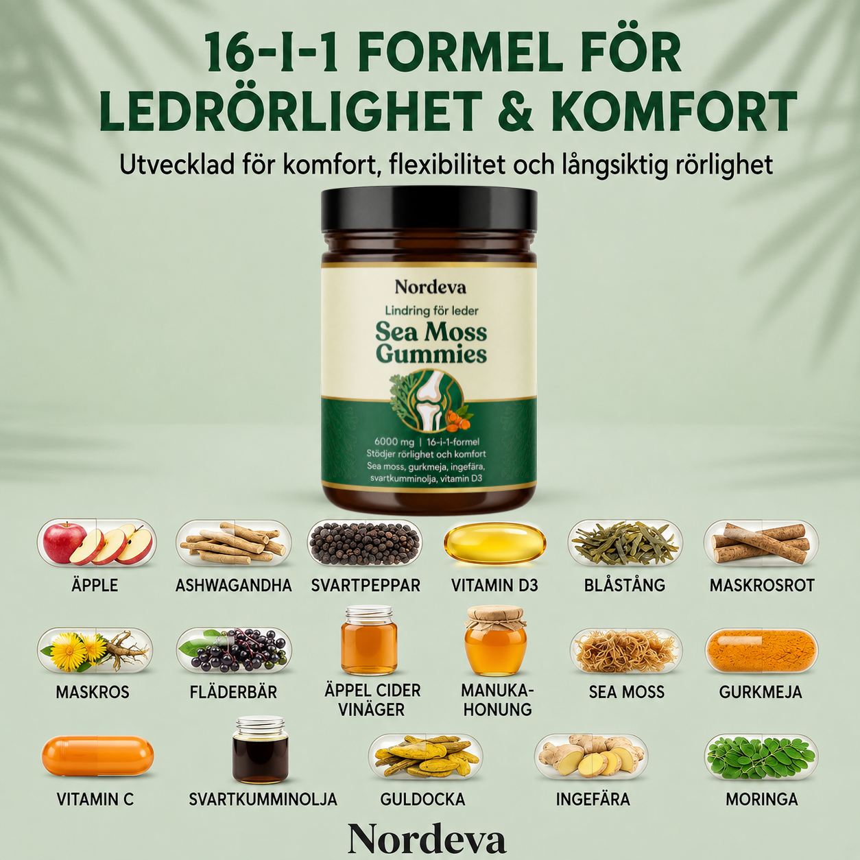 Nordeva Sea Moss 16-i-1 Gummies