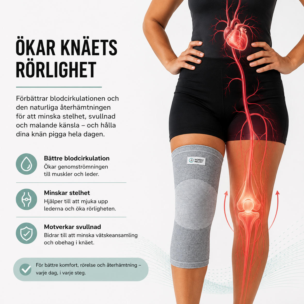 Nordic Relief kompressionsskydd för knäet
